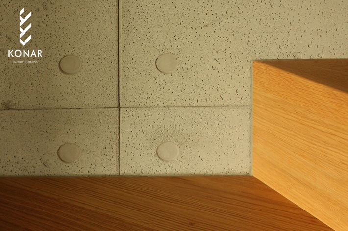 Schody minimalistyczny styl zbliżenie na łączenie schodów ze ścianą